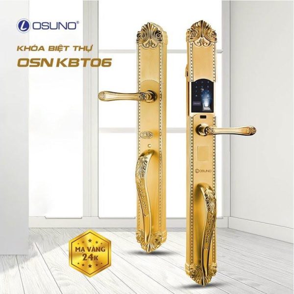 Khóa Vân Tay Cho Biệt Thự Đồng Mạ Vàng 24K OSN-KBT06
